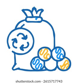 drying balls zero waste doodle icon sketch vector. drying balls zero waste sign. isolated symbol illustration