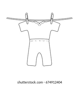 Drying of clean things. Dry cleaning single icon in black style vector symbol stock illustration web.