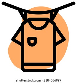 Drying clothes with the clips on a string outside