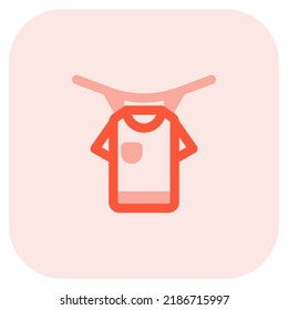Drying clothes with the clips on a string outside