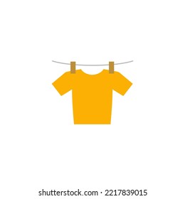 drying clothes icon in color, isolated on white background 
