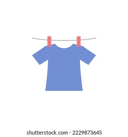 icono de ropa de secado en color, aislado en fondo blanco 