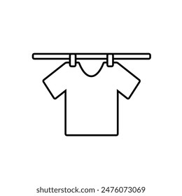 Drying clothes icon isolated on white background.