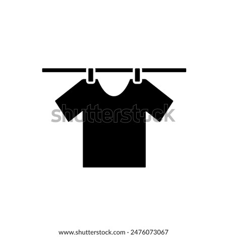 Drying clothes icon isolated on white background.
