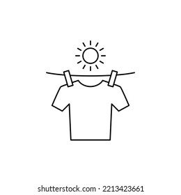 drying clothes icon in line style icon, isolated on white background