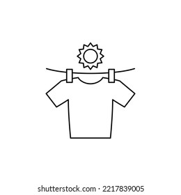 drying clothes icon in line style icon, isolated on white background