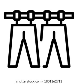 Drying clothes icon. Outline drying clothes vector icon for web design isolated on white background