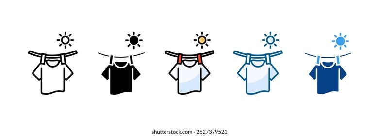 Drying Clothes Icon Set Multiple Style Collection