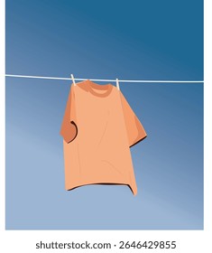 secando roupas. lavanderia pendurada para secar em uma roupa