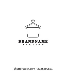drying clothes logo cartoon design icon template black modern isolated vector