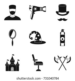 Drying hair icons set. Simple set of 9 drying hair vector icons for web isolated on white background