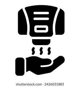 Manos secantes Glifo Icono Fondo Blanco