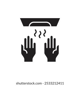 Drying hands icon Flat line illustration