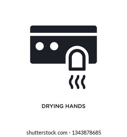 drying hands isolated icon. simple element illustration from hygiene concept icons. drying hands editable logo sign symbol design on white background. can be use for web and mobile