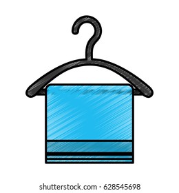 Drying hook with towel laundry icon