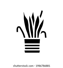 drying house plant glyph icon vector. drying house plant sign. isolated contour symbol black illustration