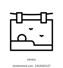 drying icon. Line Art Style Design Isolated On White Background