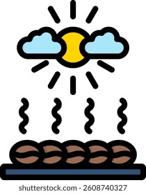 Drying Icon Lineal Color Vector Illustration