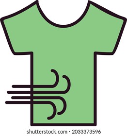 Drying Line filled Vector Line Icon Design
