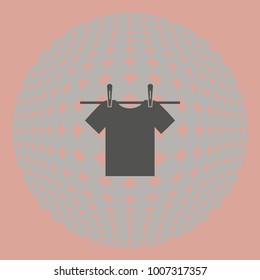 Drying of linen sign, vector icon