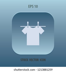 Drying of linen sign, vector icon