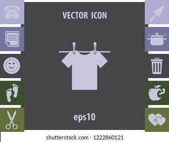 Drying of linen sign, vector icon