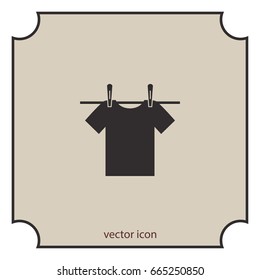 Drying of linen sign, vector icon