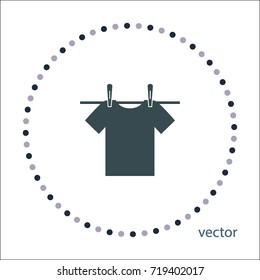Drying of linen sign, vector icon