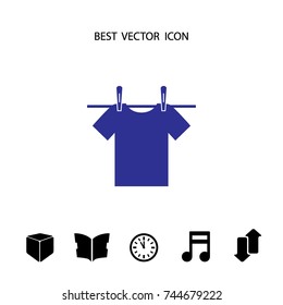 Drying of linen sign, vector icon