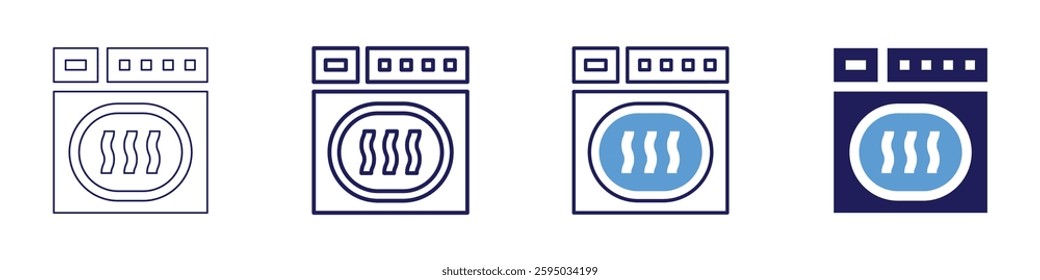 Drying machine icon in 4 different styles. Thin Line, Line, Bold Line, Duotone. Duotone style. Editable stroke.