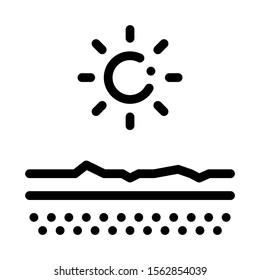 Drying Out Skin in Sun Icon Vector. Outline Drying Out Skin in Sun Sign. Isolated Contour Symbol Illustration
