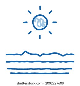 Drying Out Skin in Sun sketch icon vector. Hand drawn blue doodle line art Drying Out Skin in Sun sign. isolated symbol illustration