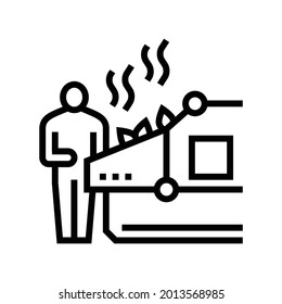 drying tea line icon vector. drying tea sign. isolated contour symbol black illustration