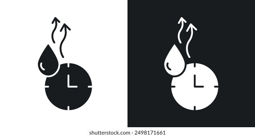 Drying time icon in solid style