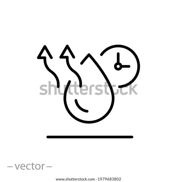 Drying Time Icon Water Drop Clock Stock Vector (Royalty Free) 1979683802