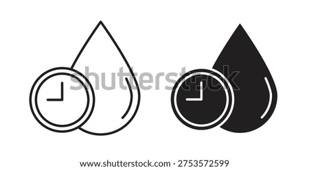 Drying time icons silhouettes. Vector elements for design.