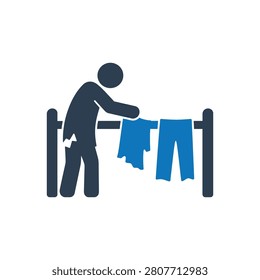 Drying Torn Clothes Concept Icon Isolated On White Background
