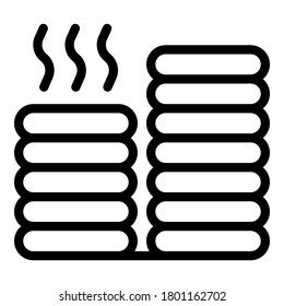 Drying towels icon. Outline drying towels vector icon for web design isolated on white background