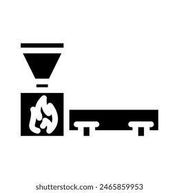 drying wood pellets glyph icon vector. drying wood pellets sign. isolated symbol illustration