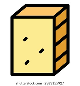 Drywall brick icon outline vector. Interior stone. Wall construction color flat