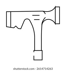 drywall hammer line icon vector. drywall hammer sign. isolated contour symbol black illustration