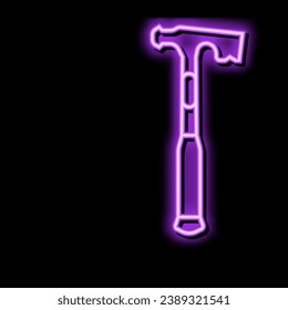 herramienta de martillo seco, vector de señal de luz de neón. ilustración de herramienta de martillo de secado