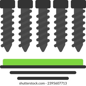 Drywall Screws Flat Icon Vector Design