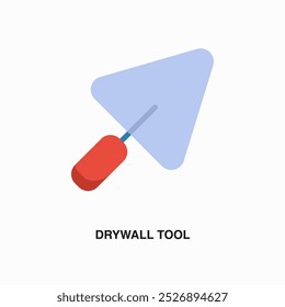 Drywall Tool flat colored icon or logo. Symbol or sign on house repair and maintenance services theme. Editable vector illustration.