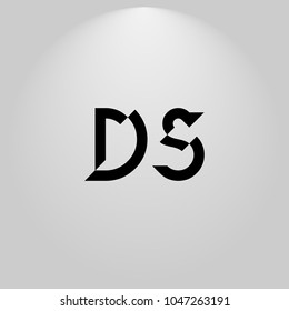 DS Abstract Black Letters with white and gray background in highlight