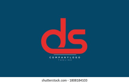 Diseño del logotipo del alfabeto de texto de letra monográfica de las iniciales abstractas DS