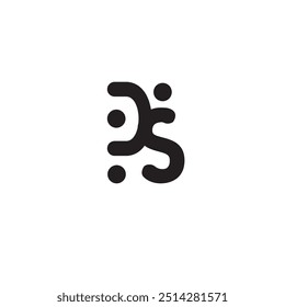 Logotipo del alfabeto de DS con estilo simple