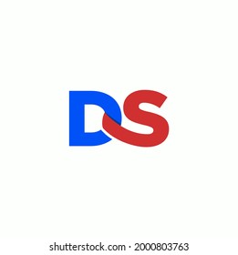 DS Company initial letters monogram. DS Blue red logo. DS letters typography.