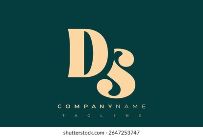 DS Creative Abstract Typography Logo Design (Projeto de logotipo de tipografia abstrata criativa da DS). Logotipo elegante que combina tipografia arrojada e formas criativas, ideal para soluções de marca e identidade.