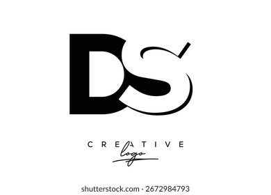 Logotipo creativo minimalista de DS con espacio negativo más tarde con monograma moderno para marca y logotipo de marca comercial con letras iniciales Diseño de logotipo para marca.